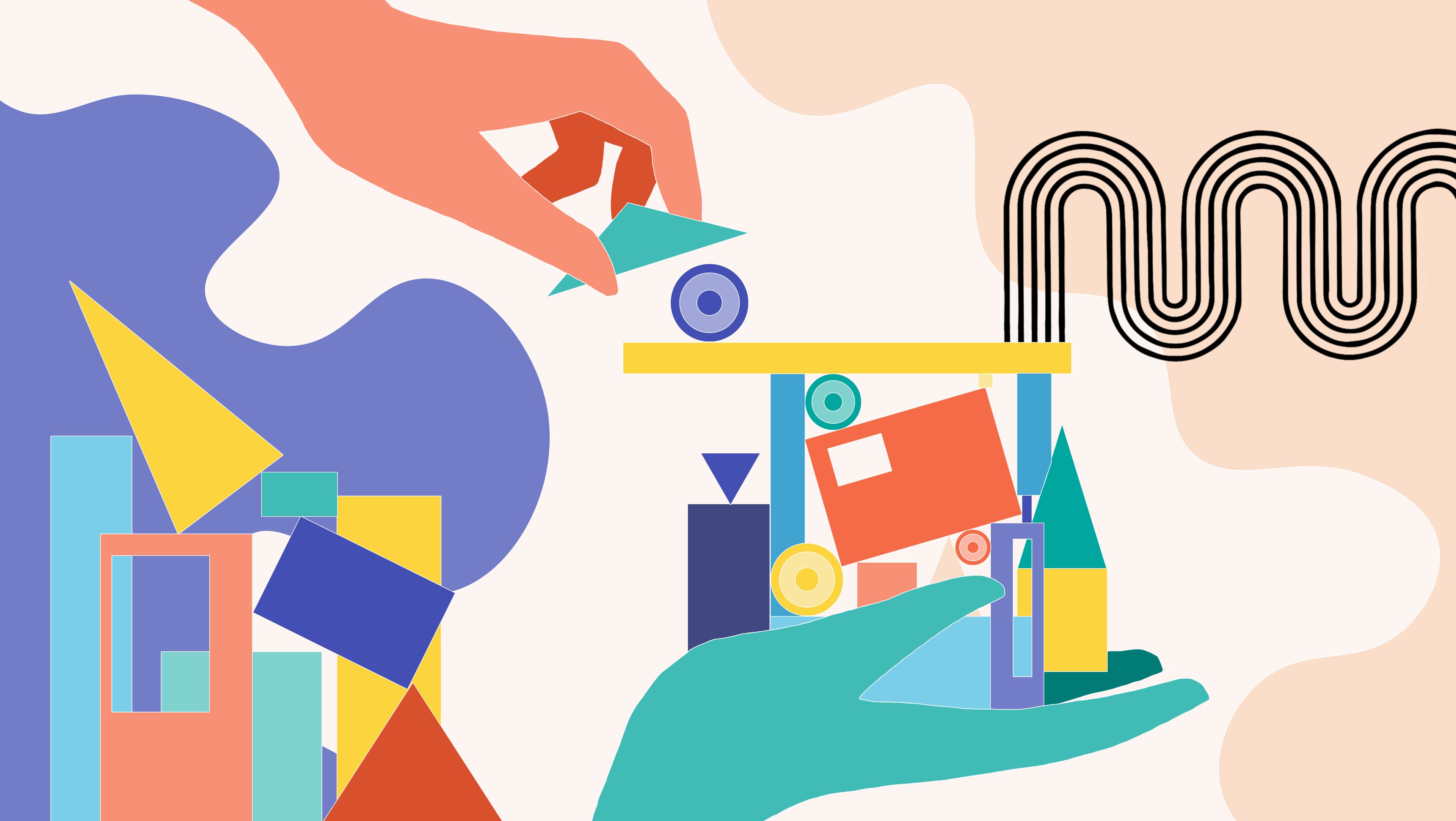 Abstract illustration of cleaning up